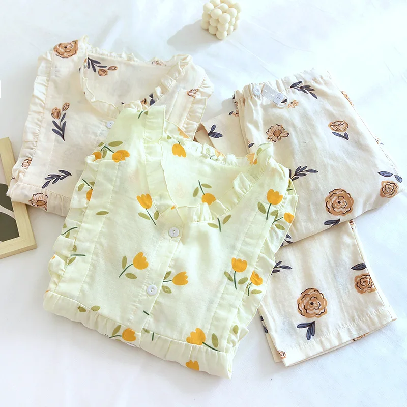 

Autumn Maternity Nursing Pajamas Suits Floral Print Loose Postpartum Women Lactation Pyjama Bottoms Breastfeeding Suits