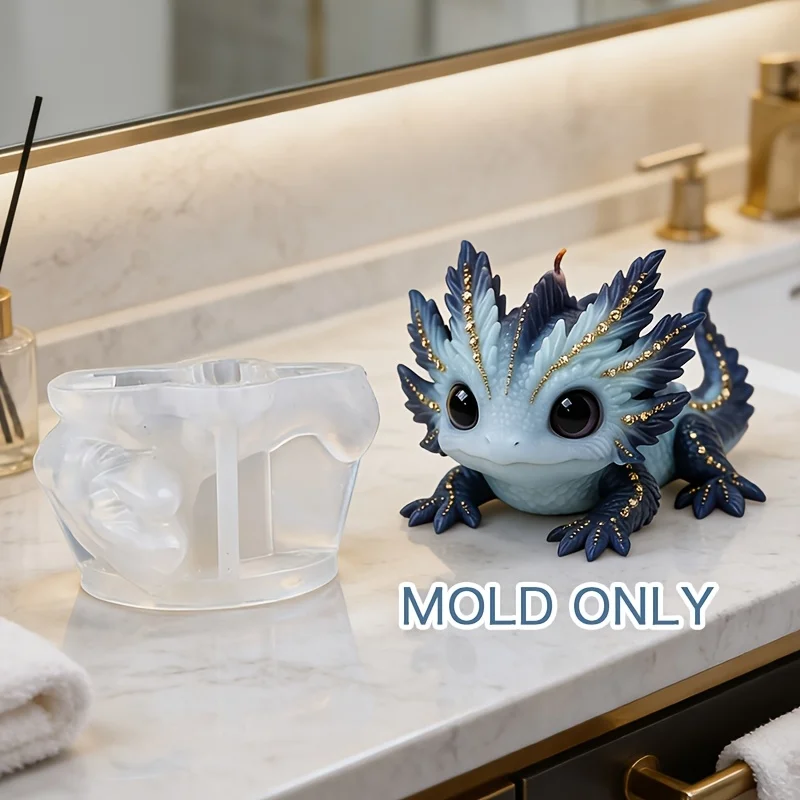 Resin Casting Molds - Cute Axolotl Shaped Silicone Mold for DIY Handmade Three-Dimensional Ornaments. Features Exquisite Details