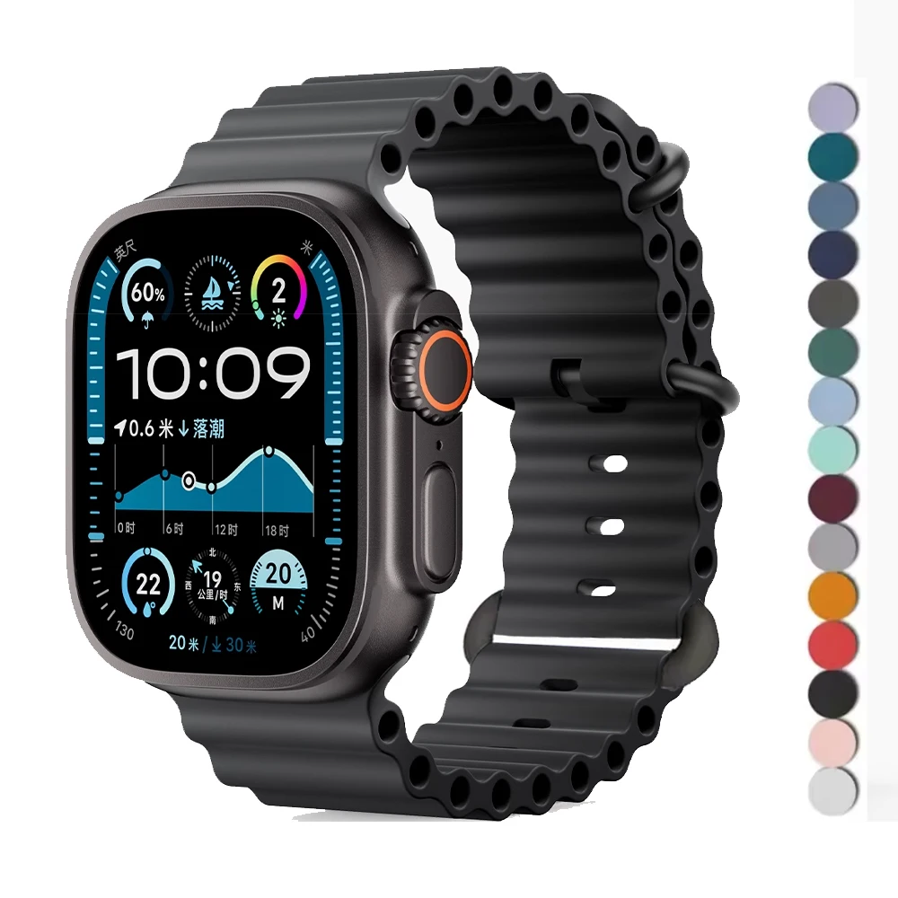 애플워치 울트라 2 밴드 49mm 46mm 45mm 44mm 42 40 41mm 오션 스트랩 iWatch 시리즈 10 9 7 8 5 6 SE 4 3용 스포츠 스트랩