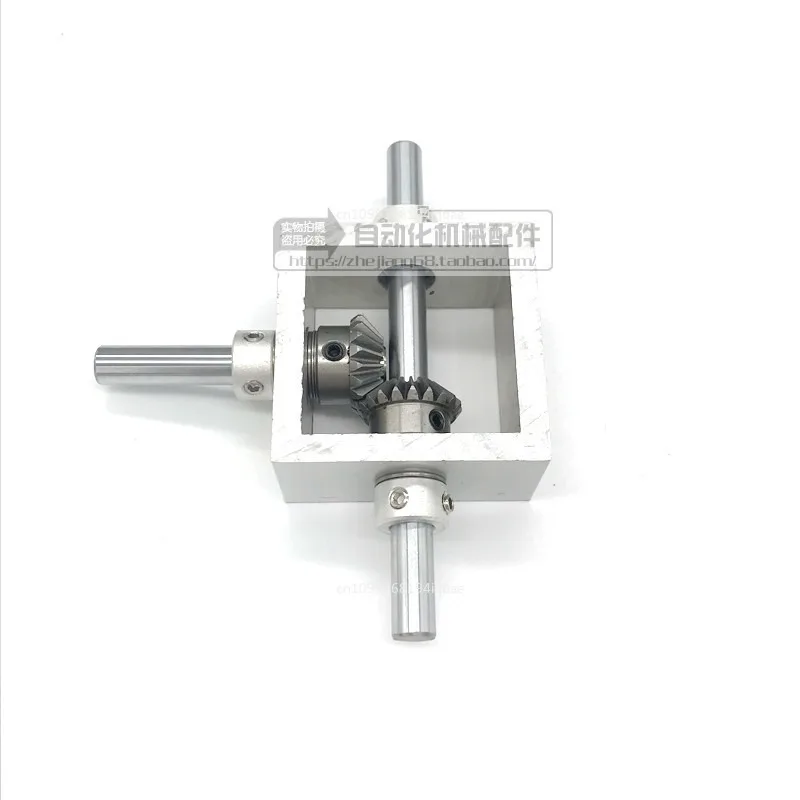 90 Degree Right Angle Transmission Reversing Gearbox Small Bevel Gear Angler 1:1 Mechanical Module Dual Output Shaft in stock