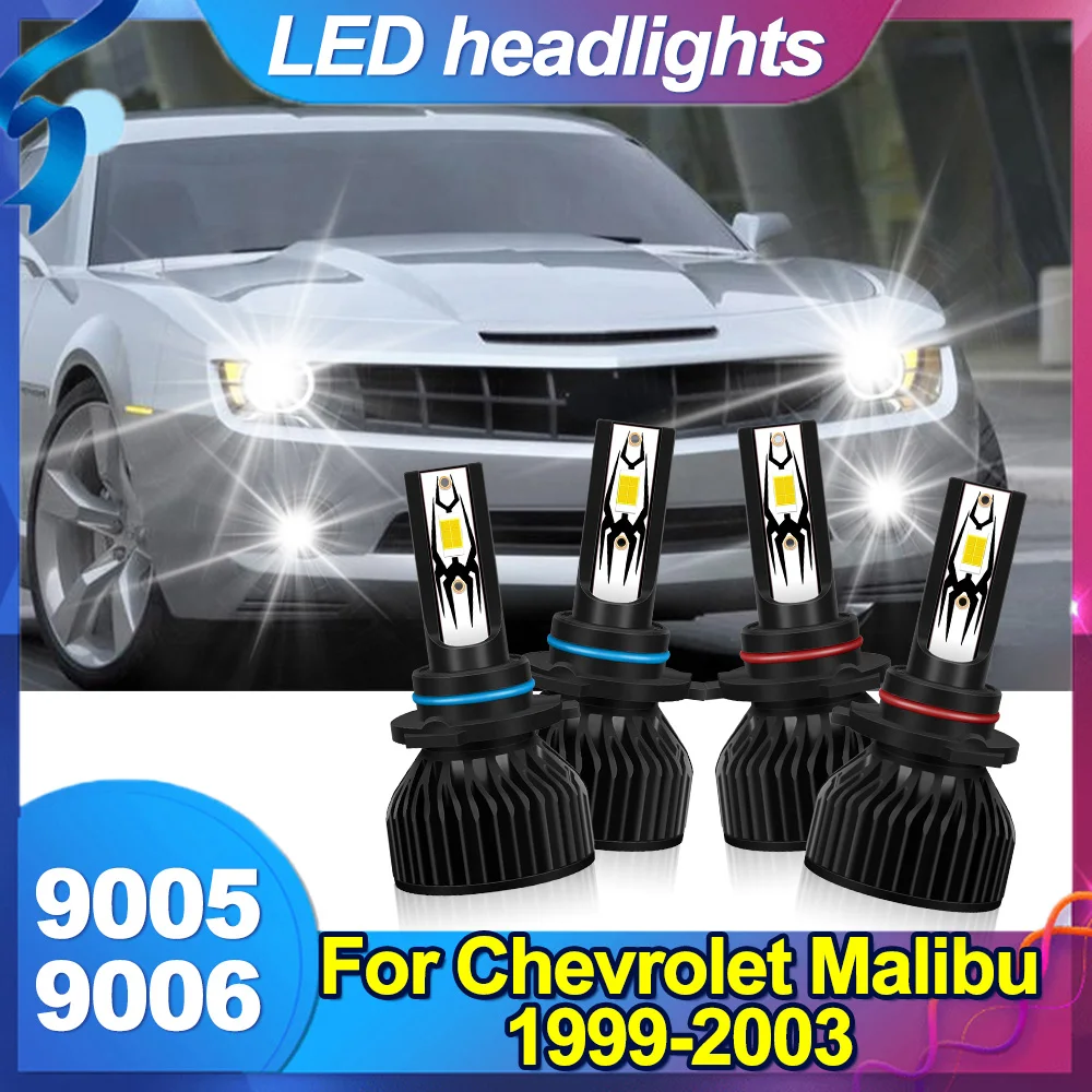 

Для Chevrolet Malibu 1999-2003 9006 9005 комплект светодиодных фар комбинированные лампы 6000 К дальнего ближнего света супер яркий белый 20000LM фара