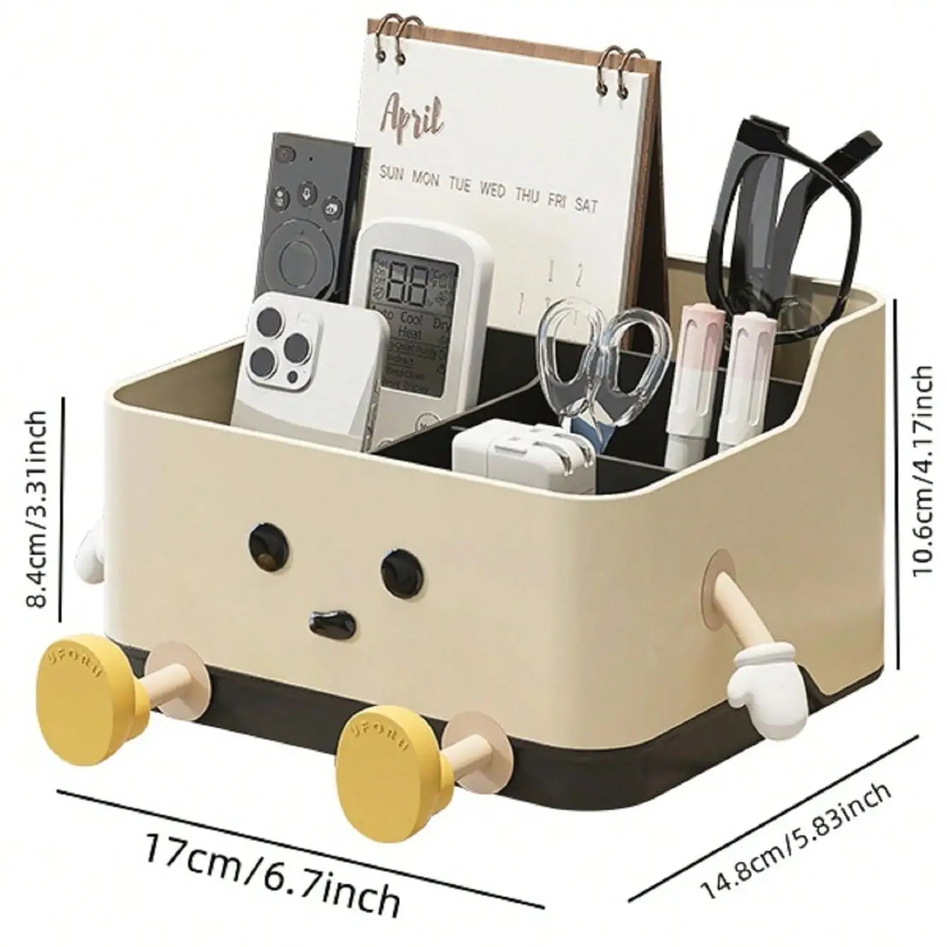 1pc multifunctional desktop storage box, cosmetic organisation shelf countertop storage and display box(with sticker) 썸네일 2