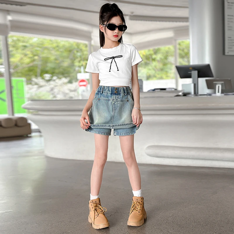 

2026 Children's Summer Jeans Skirt Spring Girls' Half Skirt Autumn Jeans Short Skirt