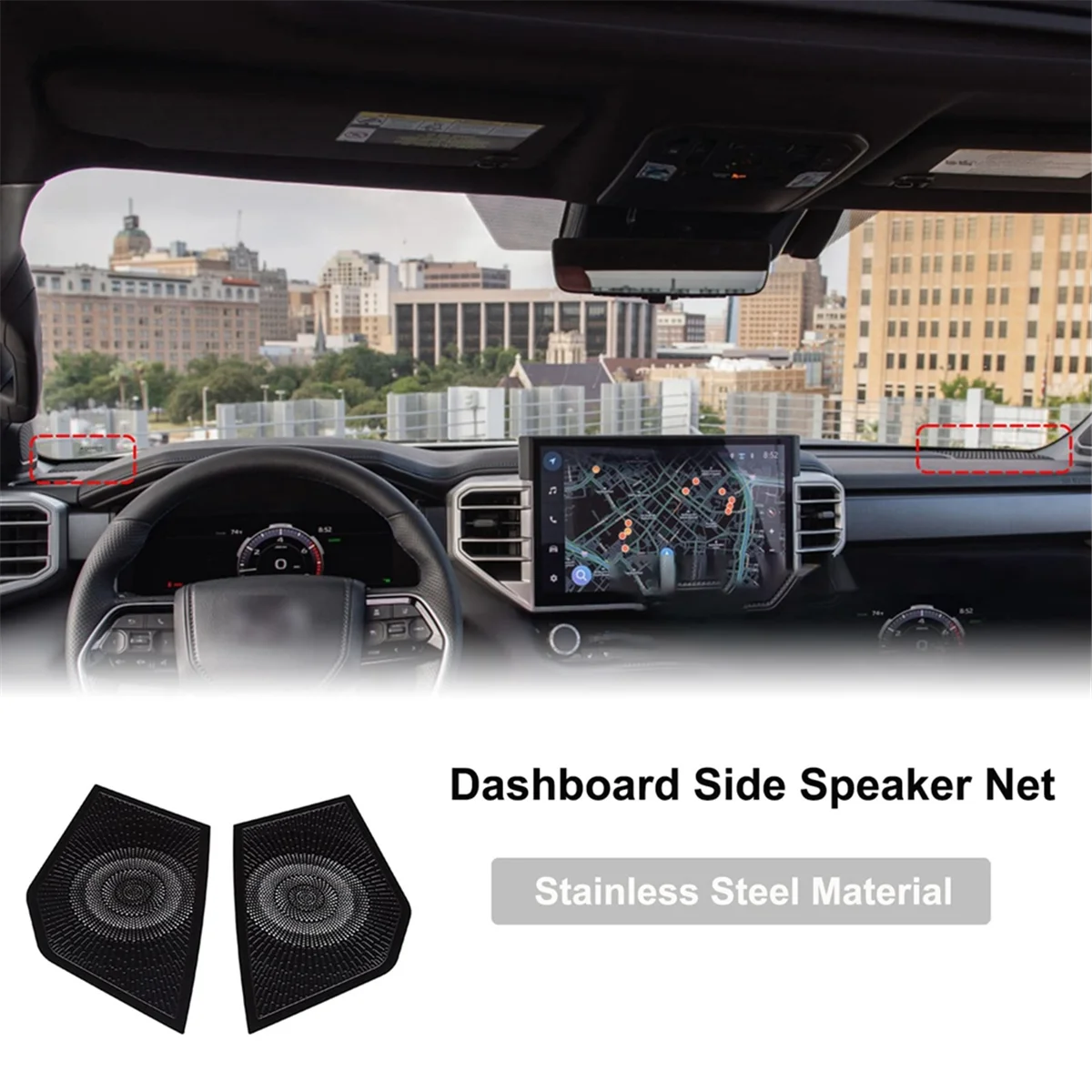 

Dashboard Side Speaker Horn Cover Trim for Toyota Tundra / Sequoia 2022-2024 Interior Accessories