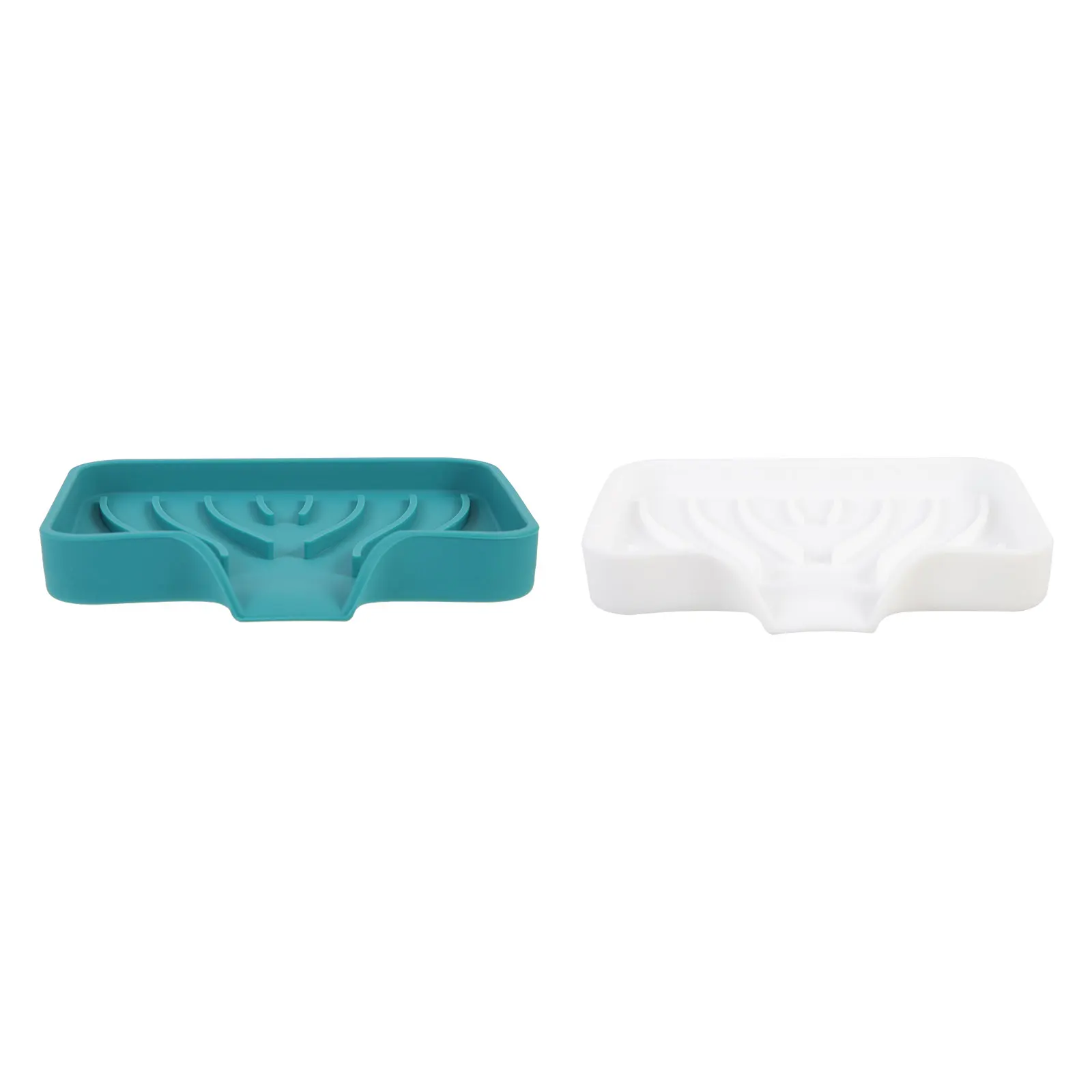 

2 Pcs Soap Drainer Tray Self Draining Holder Container Silicone Bathroom Storage Travel Sink Household Rack Dry Clean Durability