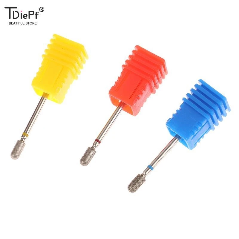 1*Manicure Drill Bits Diamond Nail Drill Tips Milling Cutter Bit Nails 3/32" Rotary Cuticle Burr Russian Nail Accessories Tools