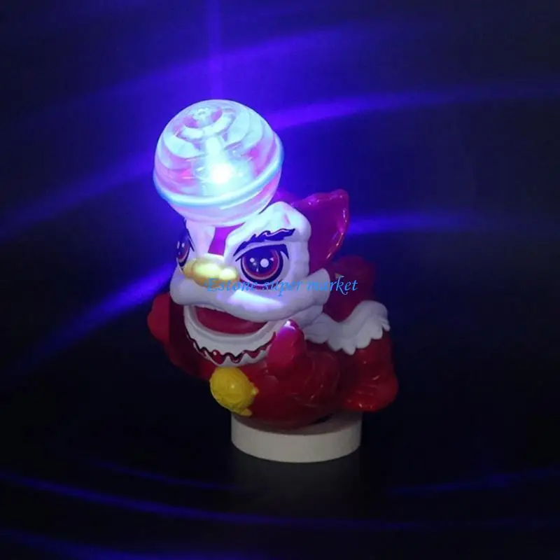 090B Electric Toy Vehicle Music Light Stunt Light up Lion Interactive Toy