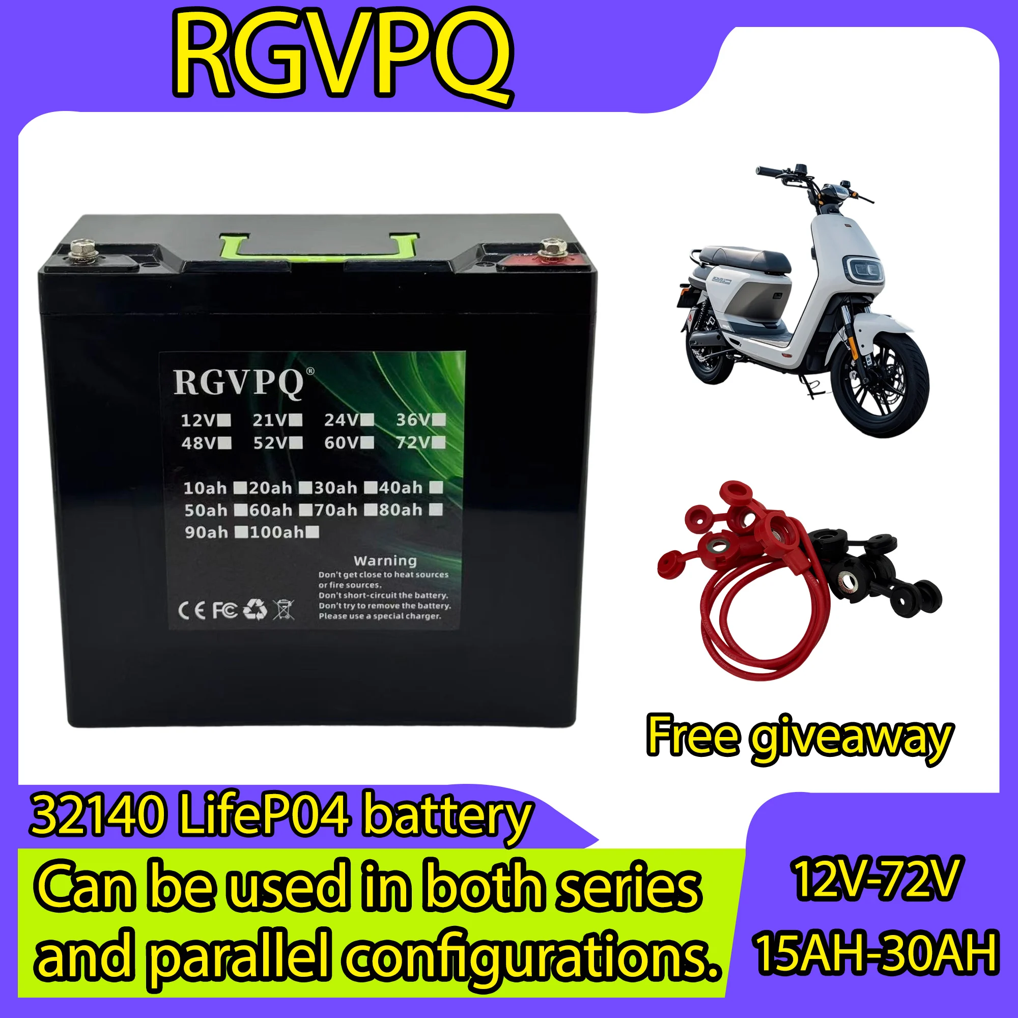

Air freight express delivery, new product 12V15AH-30AH 32140LIFePO4 battery, can be connected in series with 24V36V48V60V72V