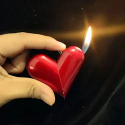 Portable Outdoor Butane Gas Lighter, Personalized Heart Shape, Metal Windproof Lighter, Gift for Women, Hot Selling, 2024