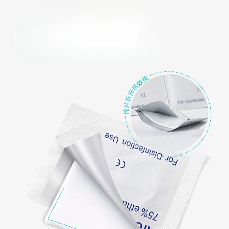 75% ورق قطني لتطهير الكحول، نظارات شاشة الهاتف المحمول للاستعمال مرة واحدة لتنظيف فتحات الأذن وتطهير الكحول