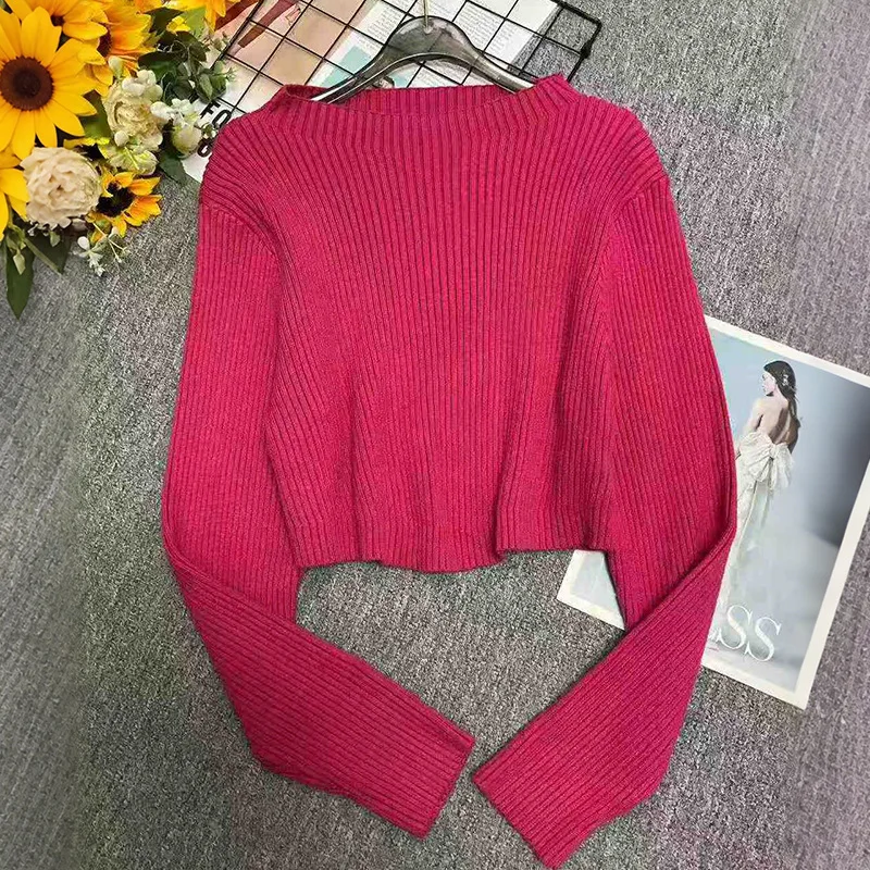 

Autumn New Fashion Simple Women's Sweater Casual Short Knitted Top