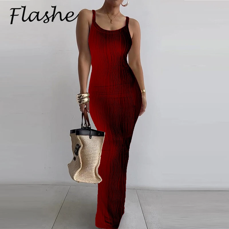 Fashion Sleeveless Long Dress Women O Neck Sexy Bodycon Dresses For Women Party Dress Women Slim Evening Dresses Red New Year