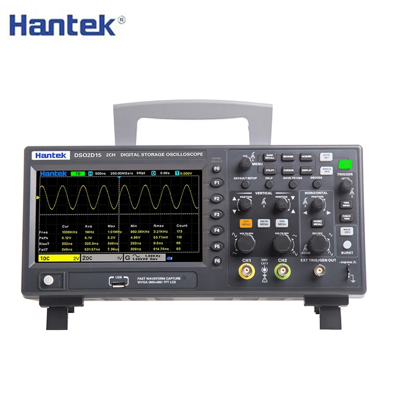 Hantek Digital Storage Oscilloscope DSO2C10 2D10 DSO2D15 2 Channels 100Mhz/150Mhz USB Osciloscopio Voltmeter Frequency Meter