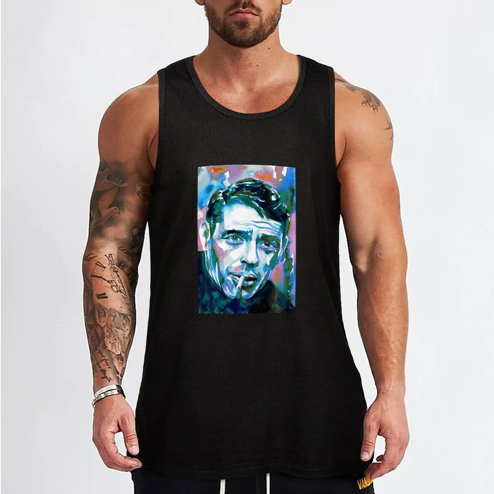 JACQUES BREL watercolor portrait .1 Tank Top Gym t-shirt man Japanese t-shirt