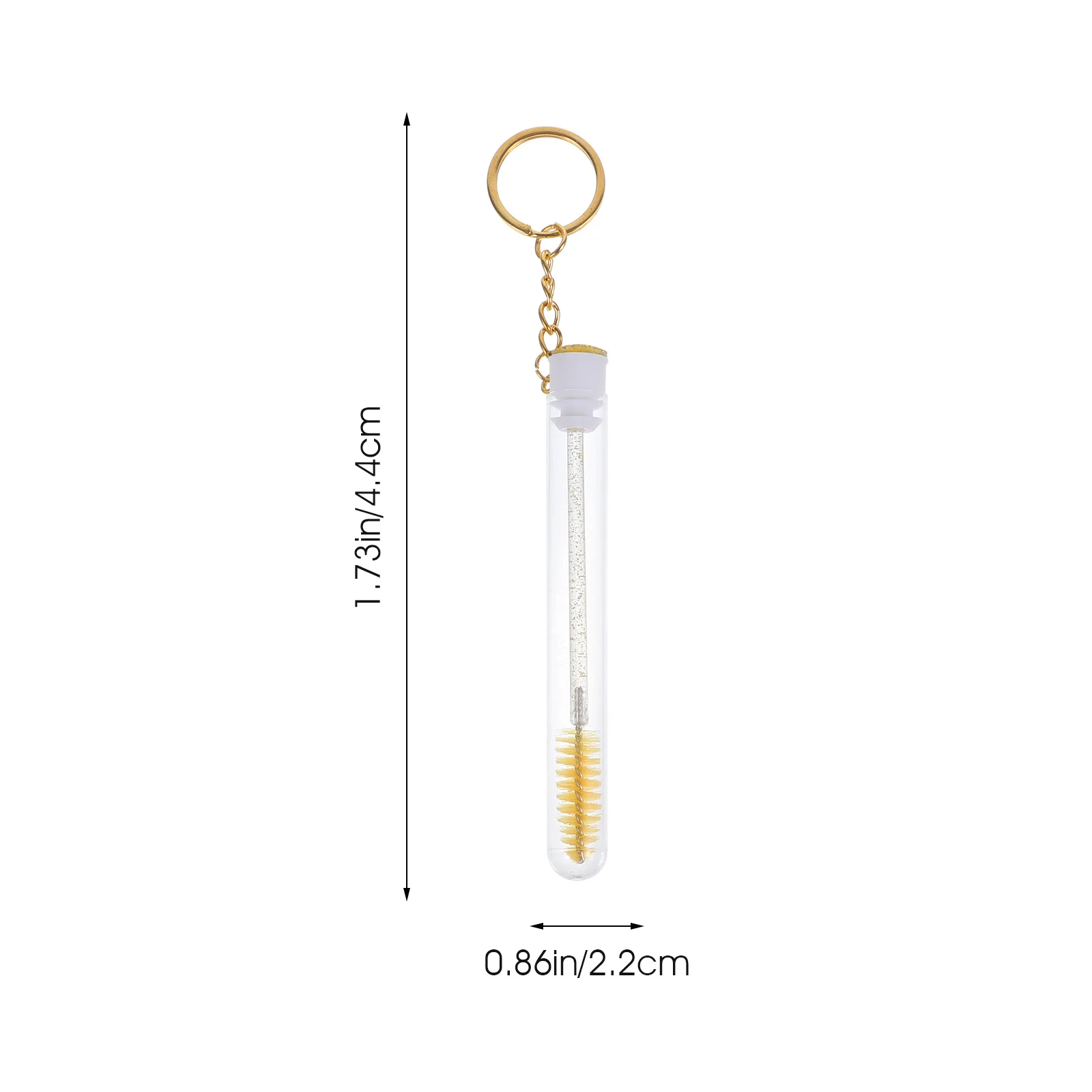 10Pcs Eyelash Brush Tube Keychain Makeup Lash Brush Women Portable Storage Unique Rhinestone Design Gift