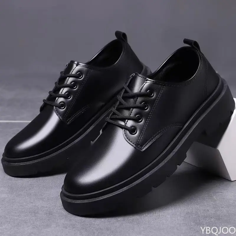 Spring Autumn Men's Business Dress Shoes Black Casual Simple Comfortable Anti slip Wear resistant Round Head Men's Shoes - Image 5