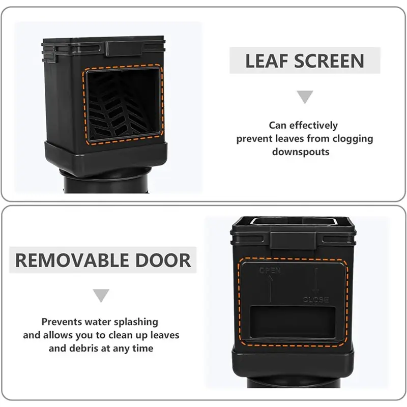 ABUH-Downspout Filter,Leaf Removers,Downspout Filters, Downspout Screen Filters,2X3 And 3X4 Drainpipe, (4-Pack Black)