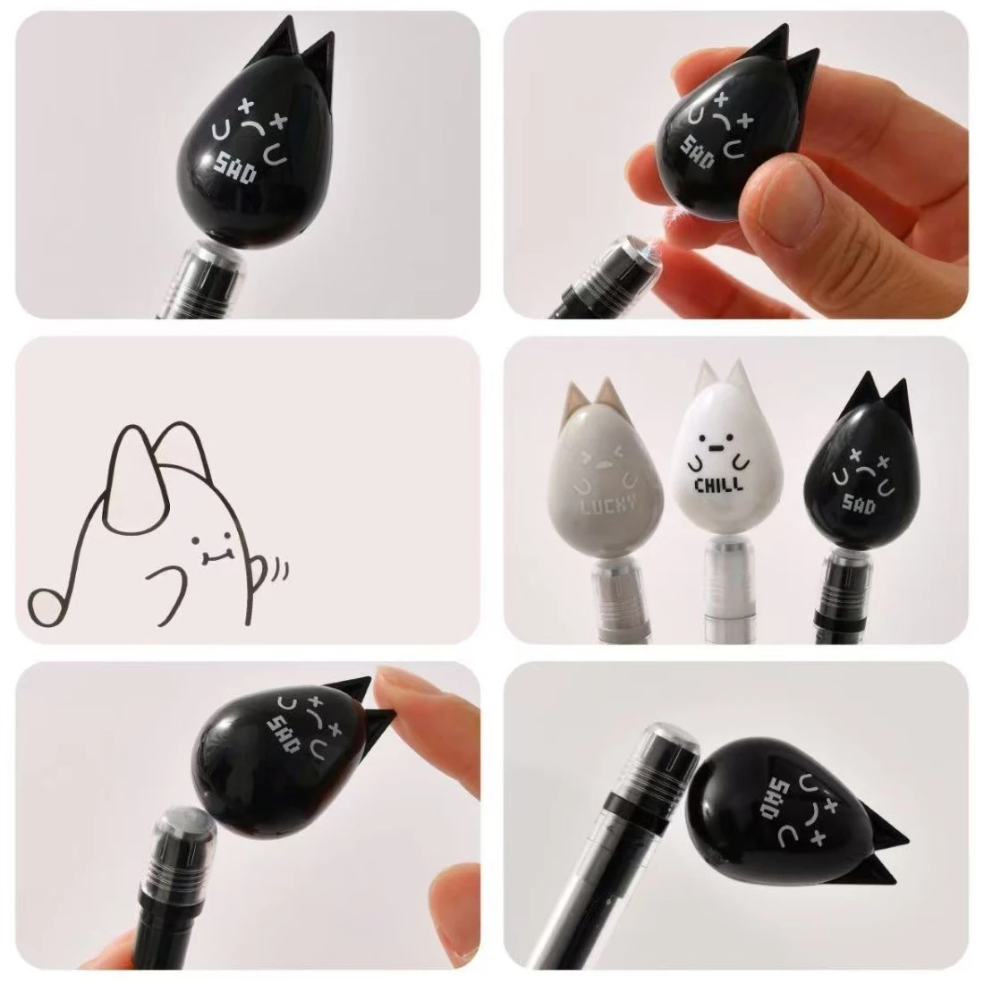 Magnetischer schwimmender Gelstift, gedrehter Stift, stressabbauendes Briefpapier, Übungsstift für Studenten, Büro, stressabbauender Gelstift – Detail 5