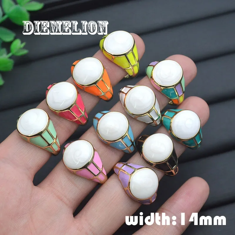 

Oval Colorful Enamel Rings for Women Geometric Opening Adjustable Dripping Oil Couple Ring Vintage Jewerly Gift