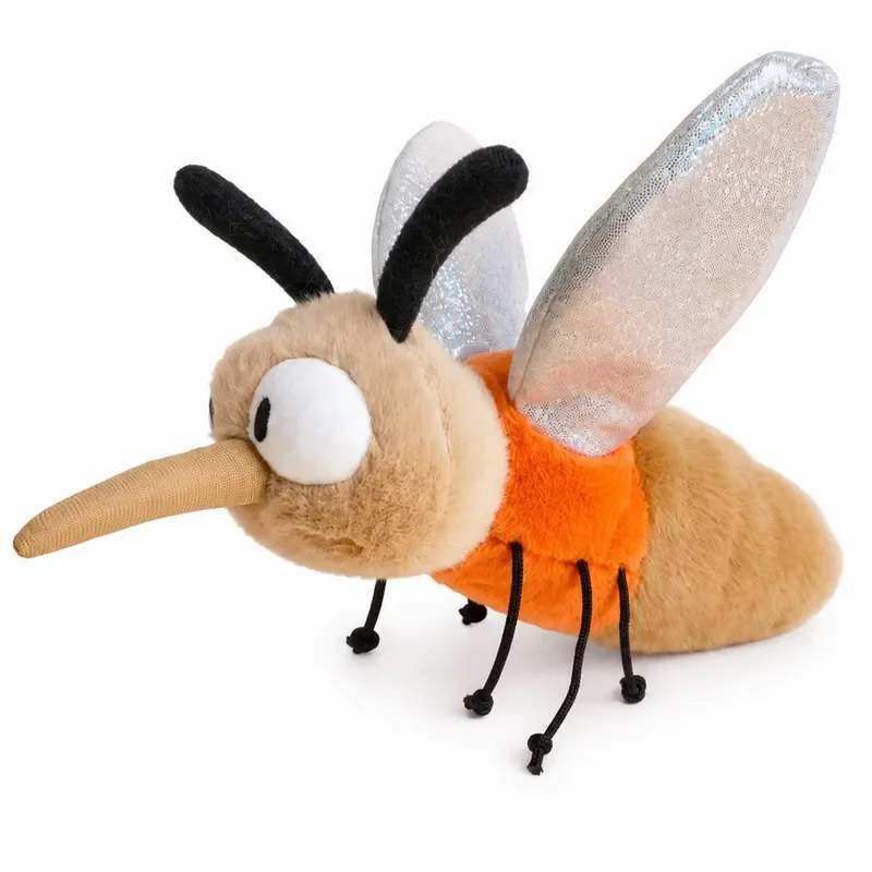 USB Rechargeable Plush Mosquito Pet Toy Electric Vibration Interactive Dog Cat Chew Plaything