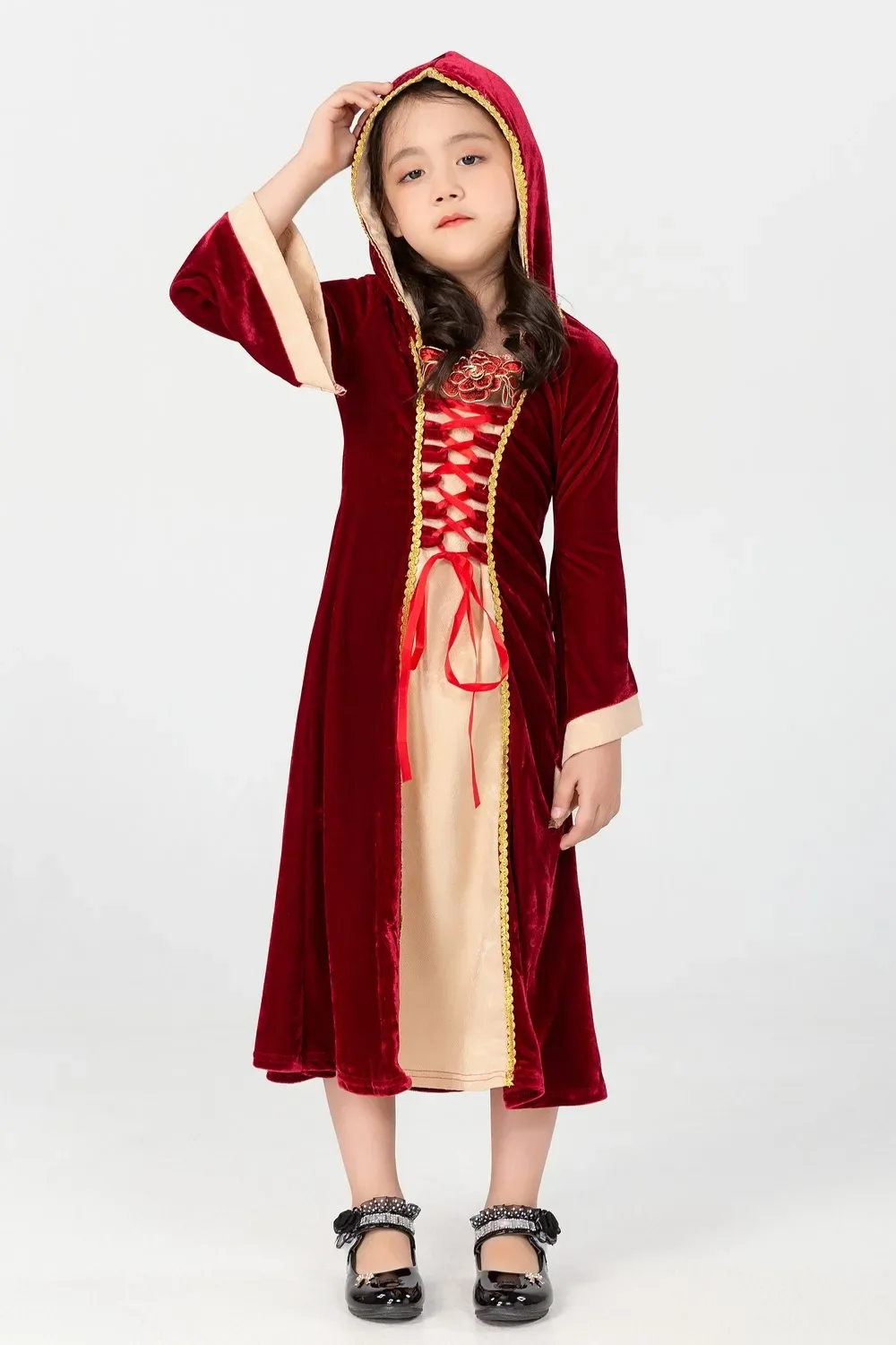 Halloween Child Retro Long-sleeved Medieval Court Style Vampire Costume