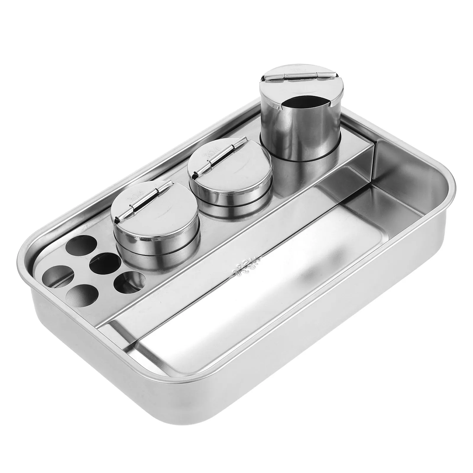Heavy Duty Stainless Steel Treatment Tray Multi-Use Rectangular Disinfection Tray for Nurses Medicine Dispensing Surgical Tool