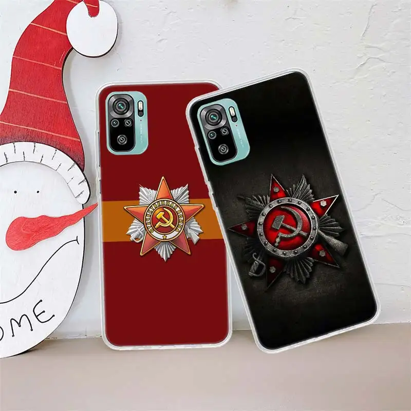 Red Soviet Union USSR Flag Phone Case For Xiaomi Redmi Note 13 Pro Plus 5G 12 12C 10 9 8 7 6 10A 10C 9A 9C 9T 8A 7A 6A K60 K70 P