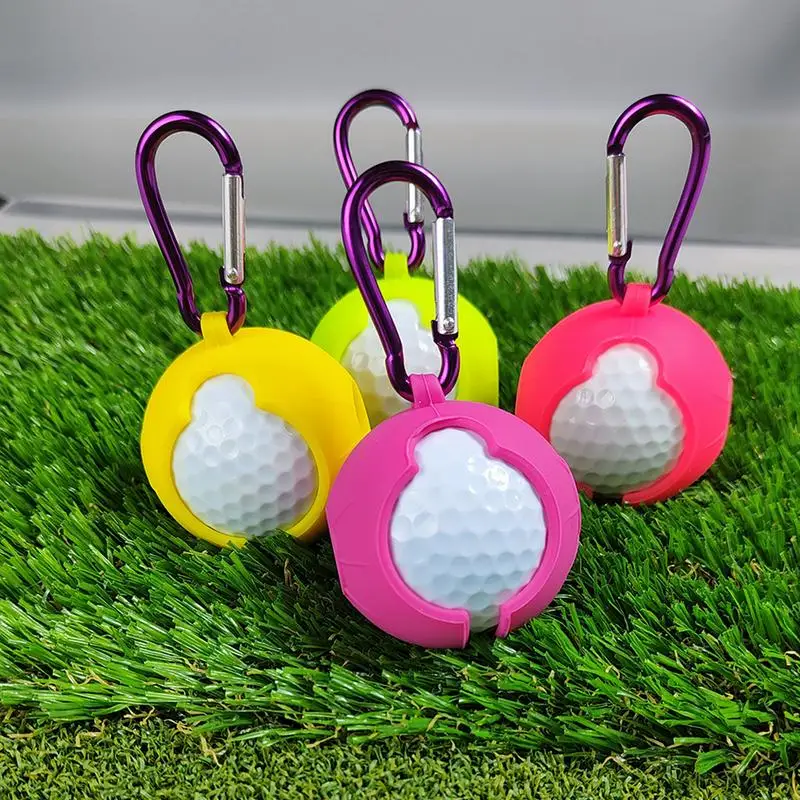 Golf Ball Bag Silicone Sleeve Protective Cover Bag Holder Golf Training Sports Accessories Golf Supplies Ball Carrier Pouch