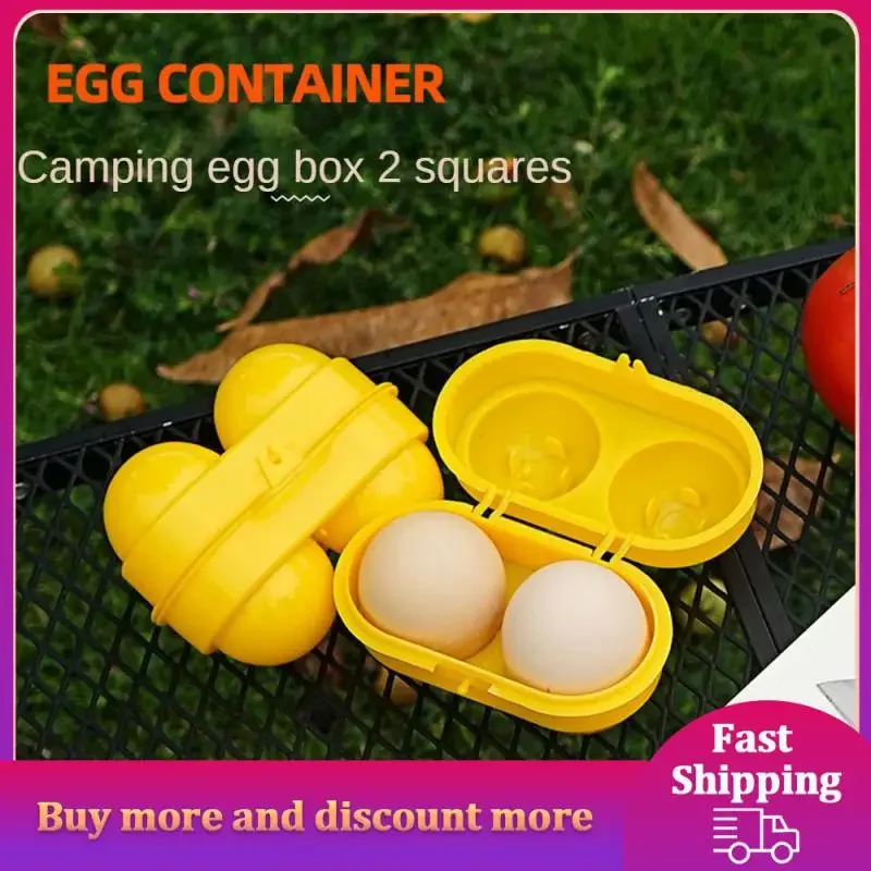 Egg Storage Box 2 Grids Portable Plastic Egg Dispenser Holder Container Organizer For Outdoor Traveling Camping Picnic Eggs Case