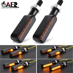 Mini LED Motorcycle Turn Signal Indicators Sequential Blinkers Flashers M8 Flexible Bendable Amber Light Lamp