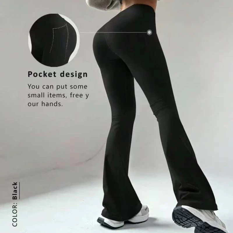 

Women's Seam Yoga Pants Peach Booty Lifting Functional Pockets Outdoor Fitness Leggings High Waisted Workout Fashion Leggings