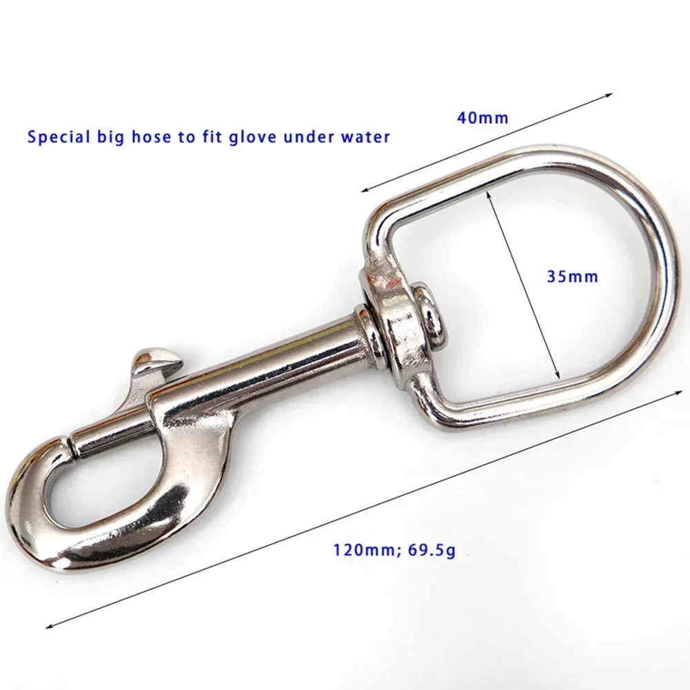 Scuba Diving Stainless Steel Quick Carabiner Swivel Eye Bolt 70-120mm Double Ended Snap Bolt Hook Clip For BCD Safe New
