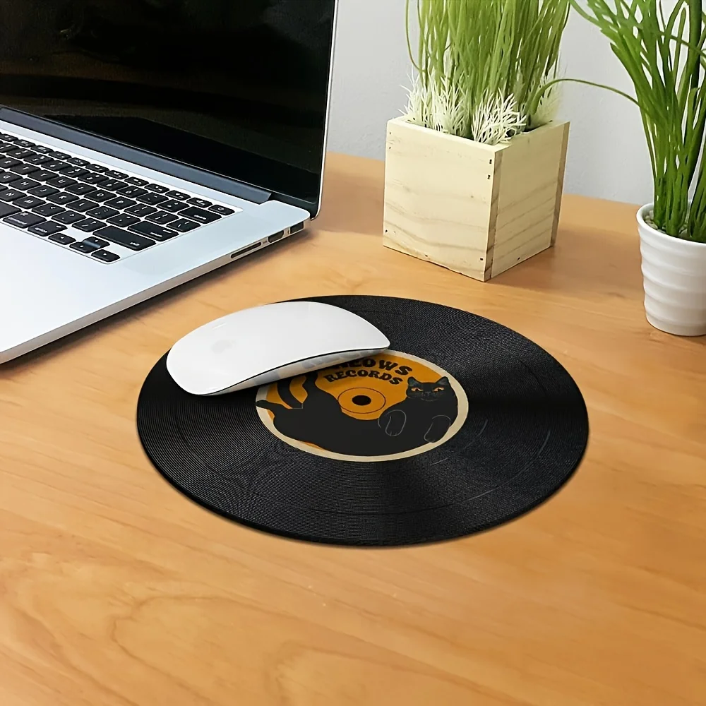 Vintage Vinyl Record Mouse Pad - Non-Slip Washable Rubber Mat