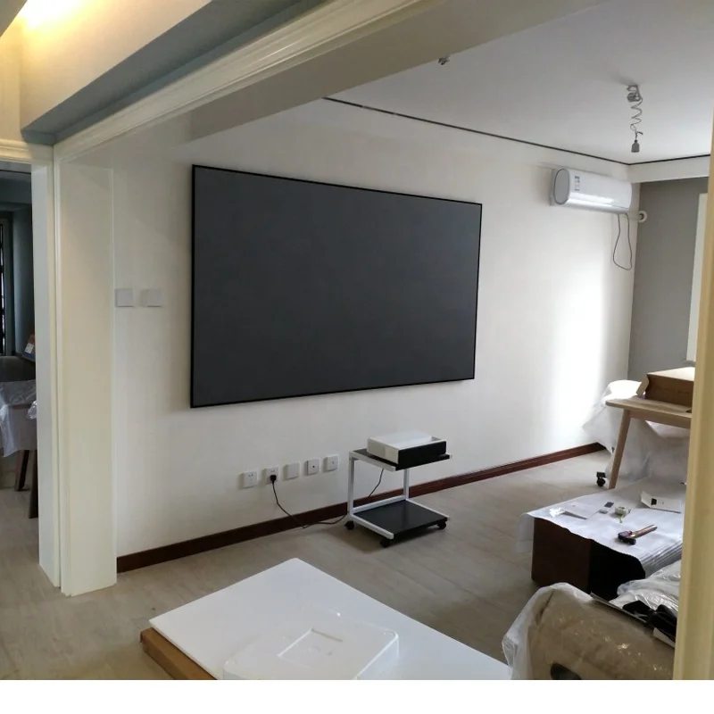 120 inch Ultra short throw ambient light rejecting PET crystal screen UST ALR fixed frame projector screen