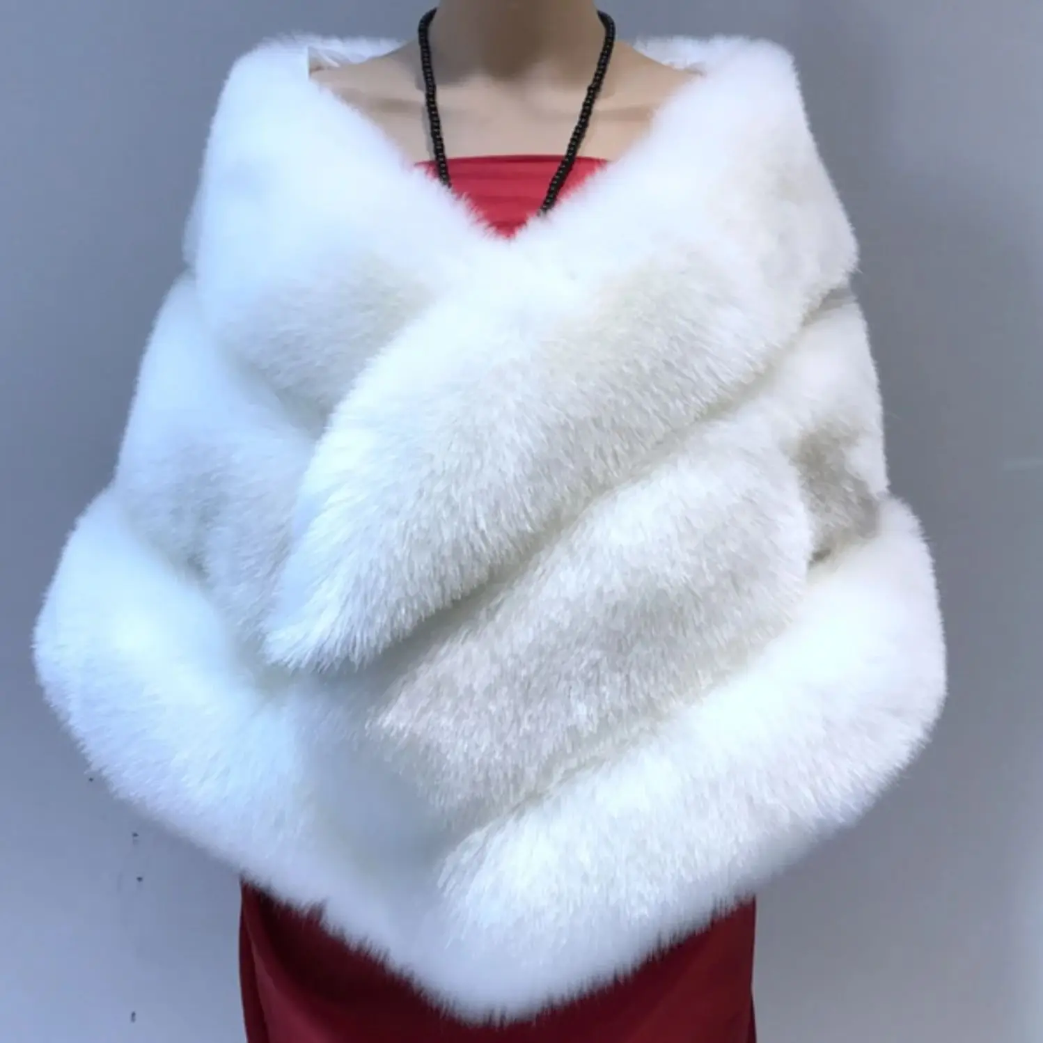 Women's Fall Winter New Arrival Fox Fur Imitation Coat Vest Cape with Pockets