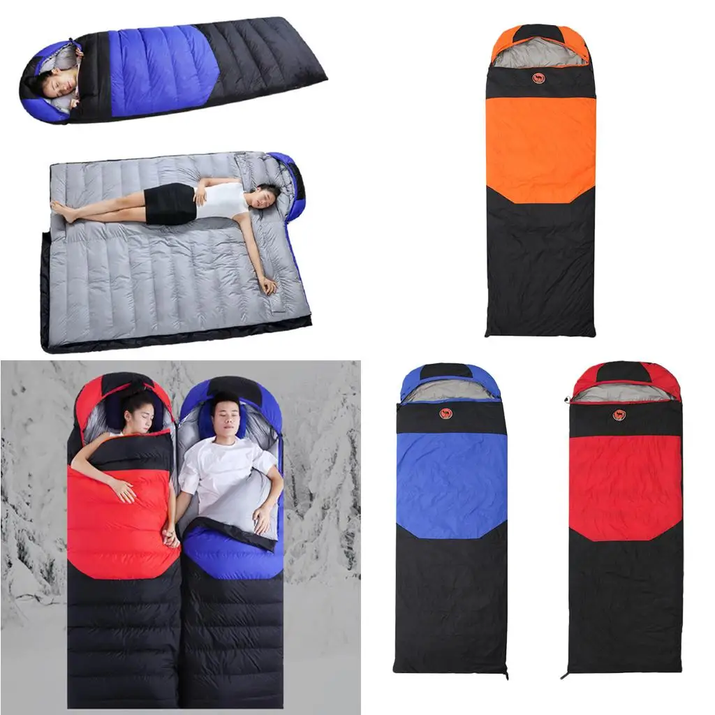 Zipper Single Sleeping Bags 1kg Eiderdown Temperature - 20 ℃ - 5 ℃ Lightweight