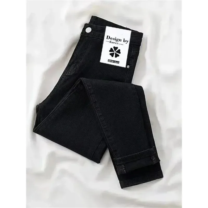 2026 Women High Waist Skinny Stretch Jeans Vintage Slim Streetwear Trousers Spring Autumn M174