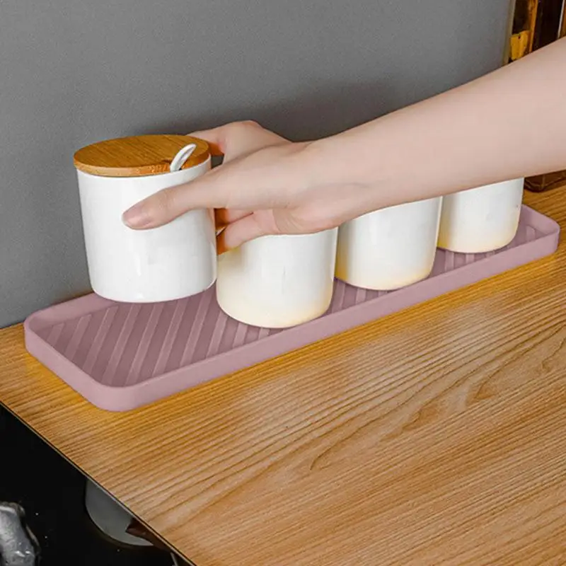 Kitchen Organizer Tray Organizer Sponge Silicone Holder Silicone Non-Slip Sponge Tray Heat Insulation Sponge Holder Mat For Sink