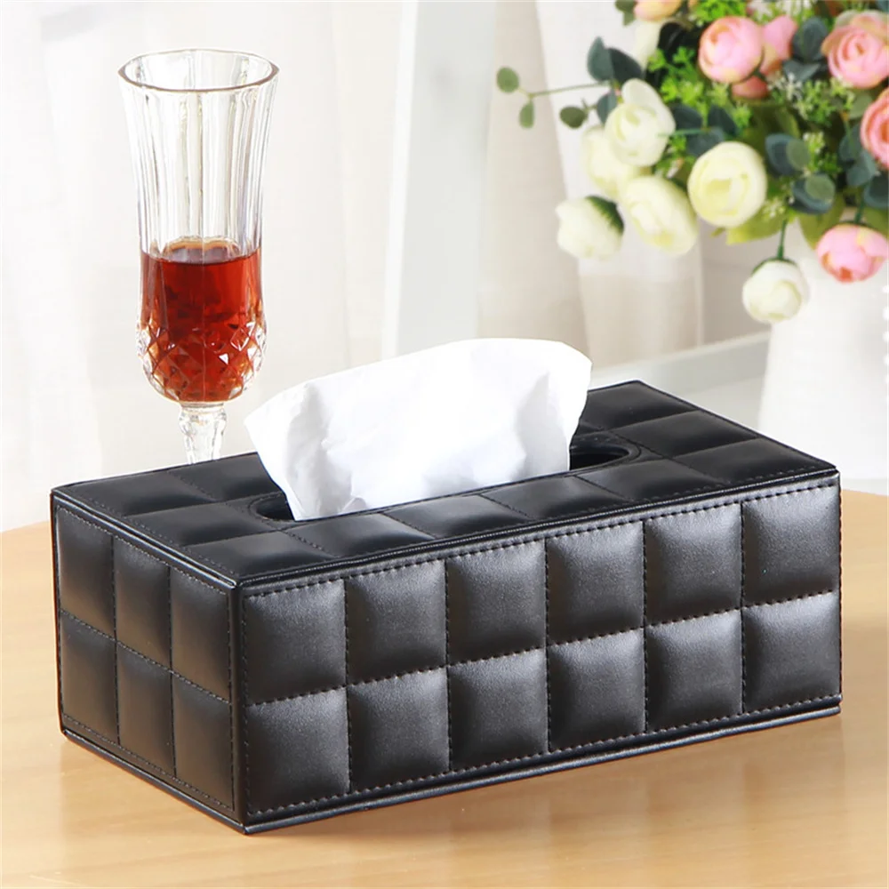 Leather Tissue Box High Quality Car Tissue Paper Dispenser Tissue Storage Container Anti-moisture Household Tissue Storage Box