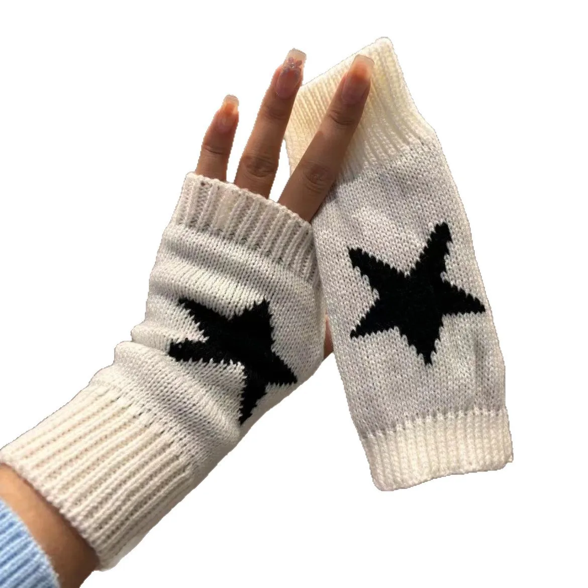 

Корейский стиль, зимние и осенние вязаные теплые варежки без пальцев с открытыми пальцами, перчатки для взрослых с сенсорным экраном