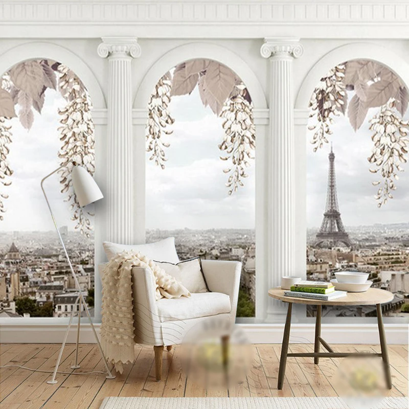 Modern European Eiffel Tower City Architecture Series Wallpaper Hotel Living Room Sofa Bedroom TV Background Wallpaper