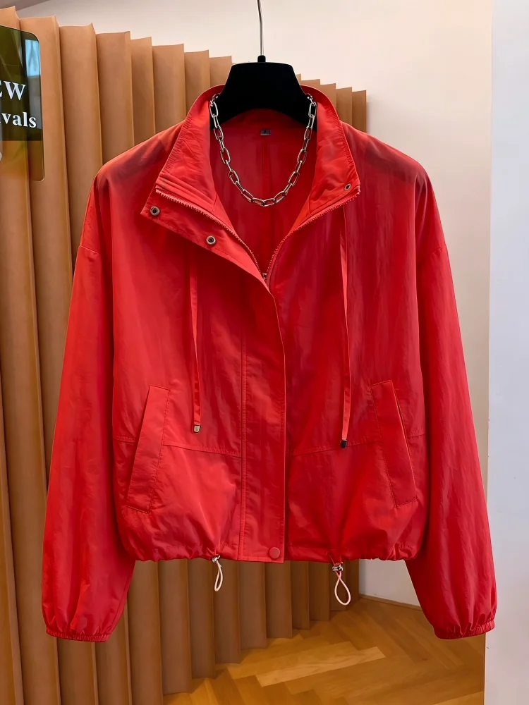 Yellow Goose Short Lightweight Casual Sun Protection Jacket for Small Stature Commuter Style Loose Fit Zipper Closure