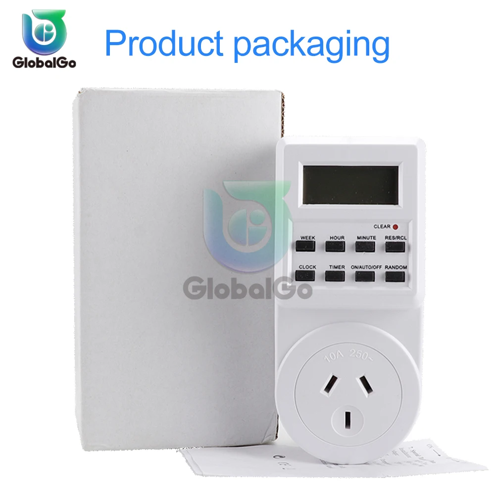 EU UK US AU Plug Digital Programmable Electrical Wall Plug-in Power Socket Timer Switch Outlet Time Clock 220V 110V AC