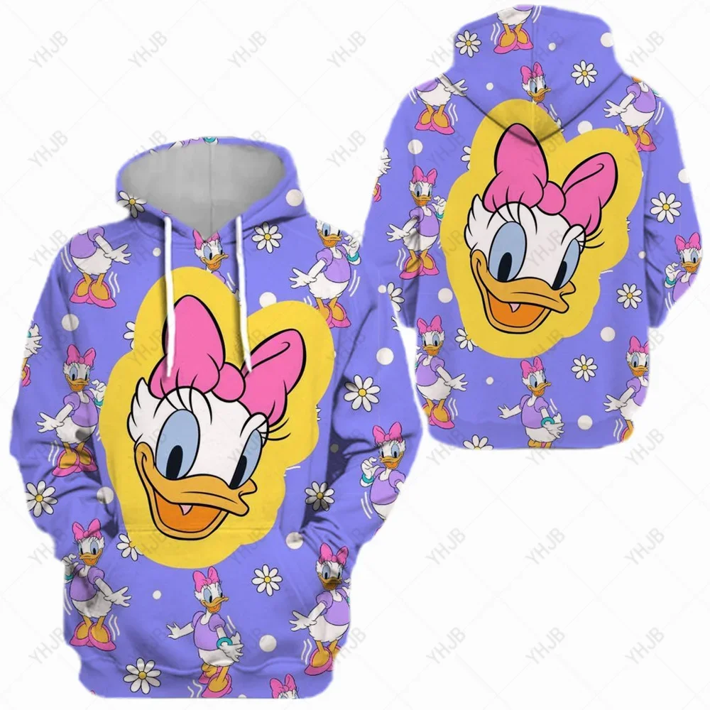 Daisy Boys and Girls Hoodie Mickey Mouse Men's Hoodie Oversized 3D Printed Pullover Minnie Men's Hoodie MINISO Men's Clothing