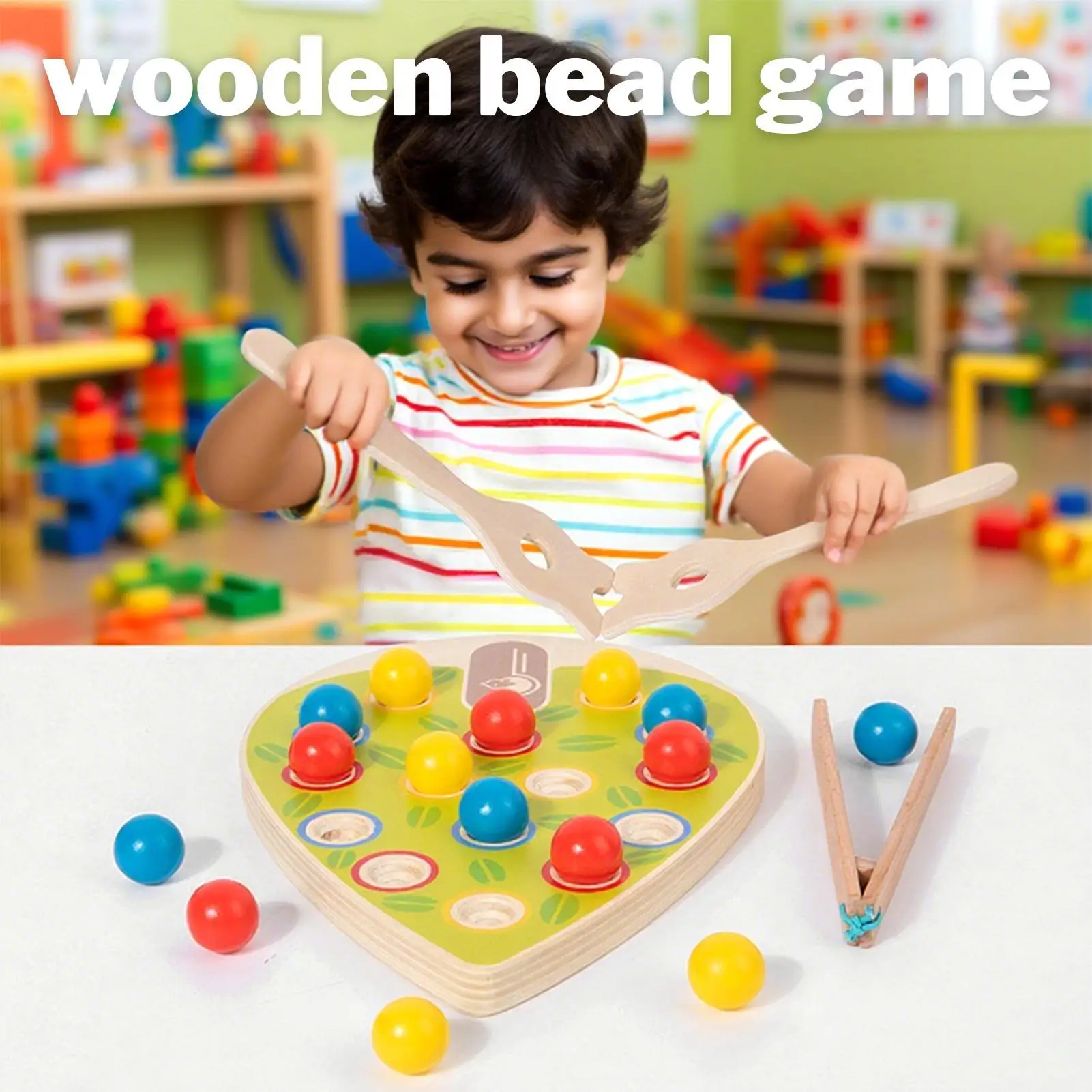 لعبة خرز اللوحة للأطفال، خرز لوحة خشبية، نشاط فرز الألوان، لعبة مطابقة تفاعلية، تطوير المهارات الحركية الدقيقة لـ