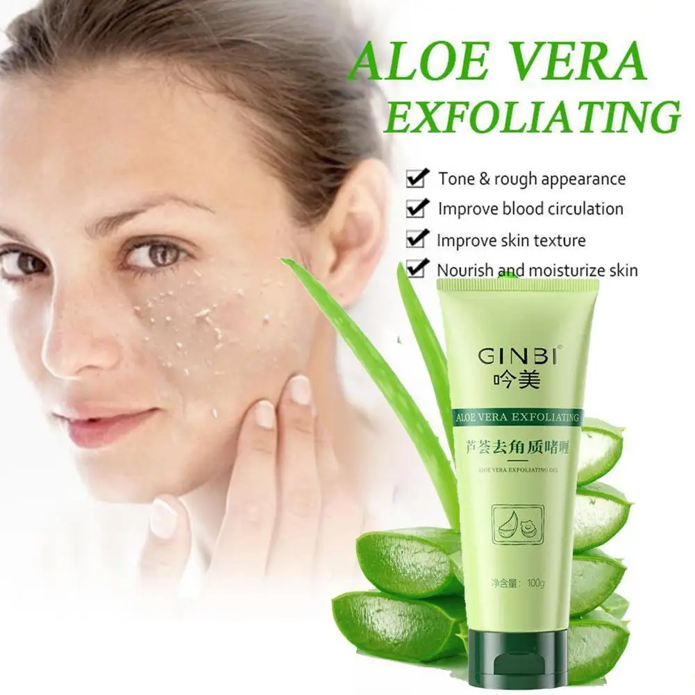 Aloe Vera Gel Esfoliante, Esfoliante Facial, Óleo de Peeling, Cuidado Refrescante, Beleza, Controle de Clareamento, Hidratante Corporal, S8H5, 100g