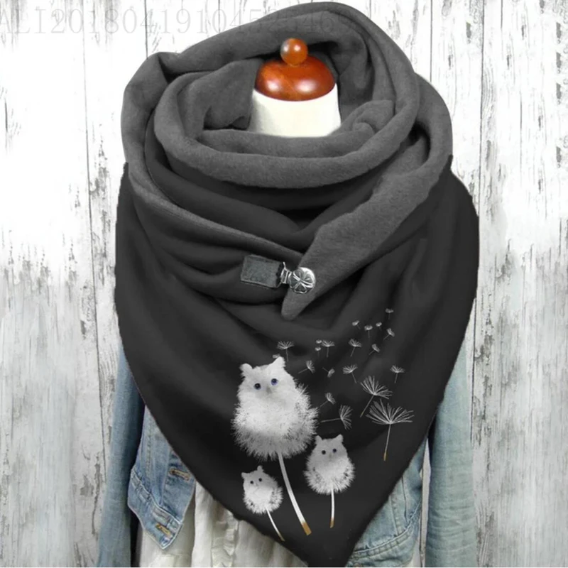 Cat pattern Print 3D Printed Scarf and Shawl Warm for Women and Men