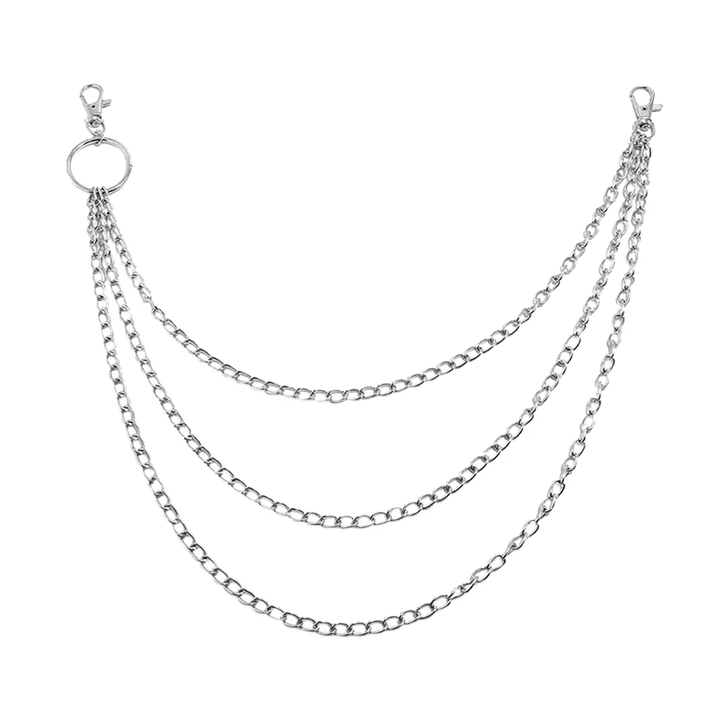 

Metal Trousers Chain Hip Hop 3 Layers Jeans Accessory for Men Women Gothic Punk Gift Universal Pants Trousers Chain