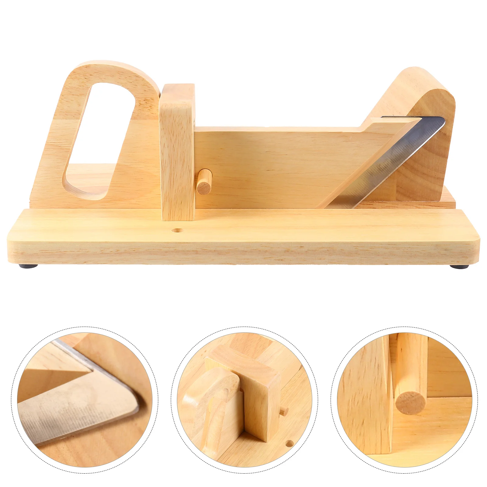 

1Pcs Sausage Slicer Oak Wood Stainless Steel Cutter Kitchen Tool Meat Slicer Hot Dog Cutter Manual Sausage Dicer Household