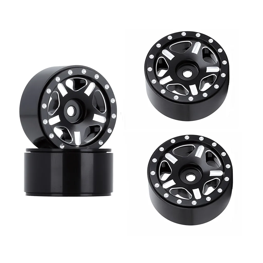 

4PCS 1.0" Beadlock CNC Micro Crawler Wheel Rim Hub for 1/24 RC Crawler Car Axial SCX24 90081 AXI00001 Gladiator